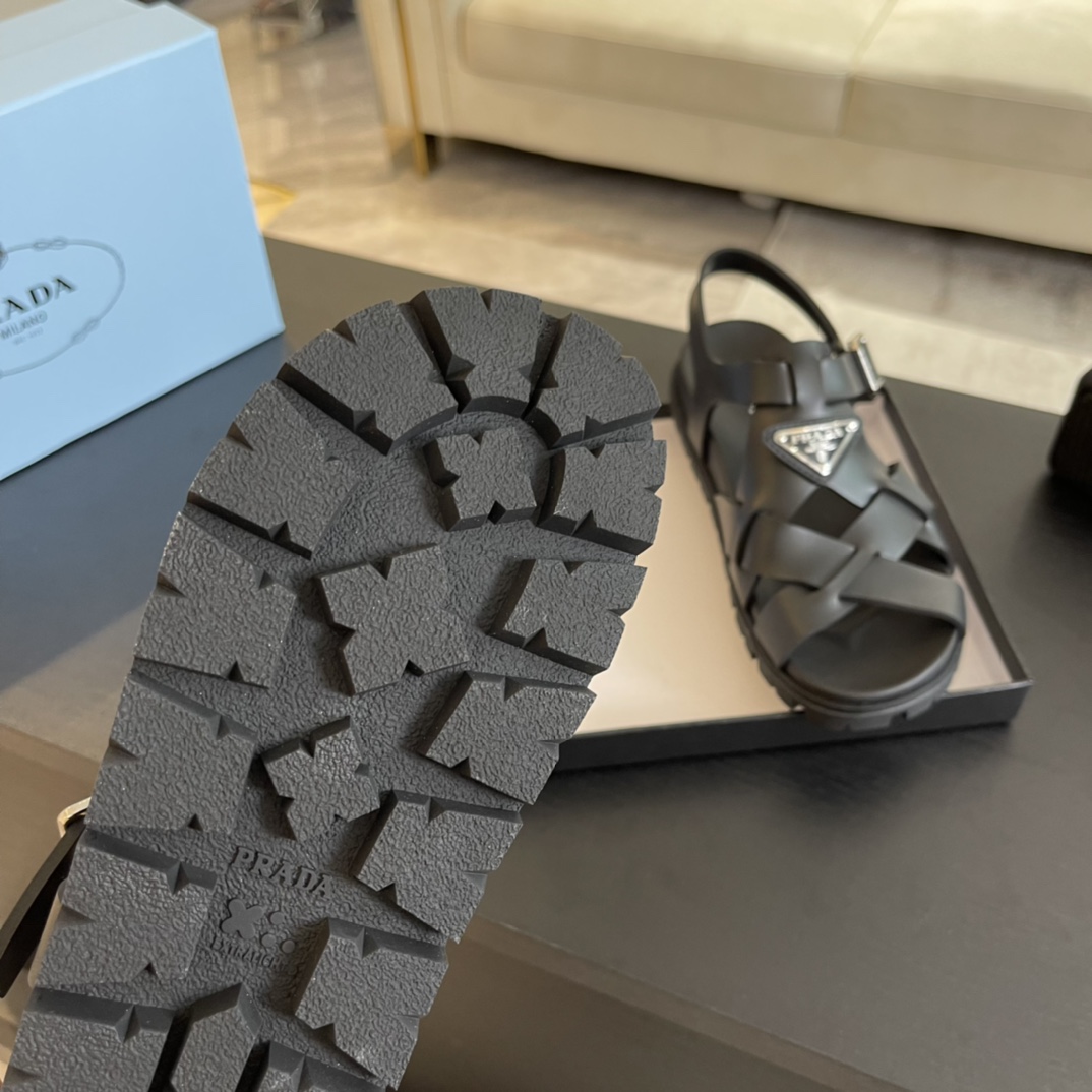 Prada Crisscross Rubber Sandals - DopestKickz