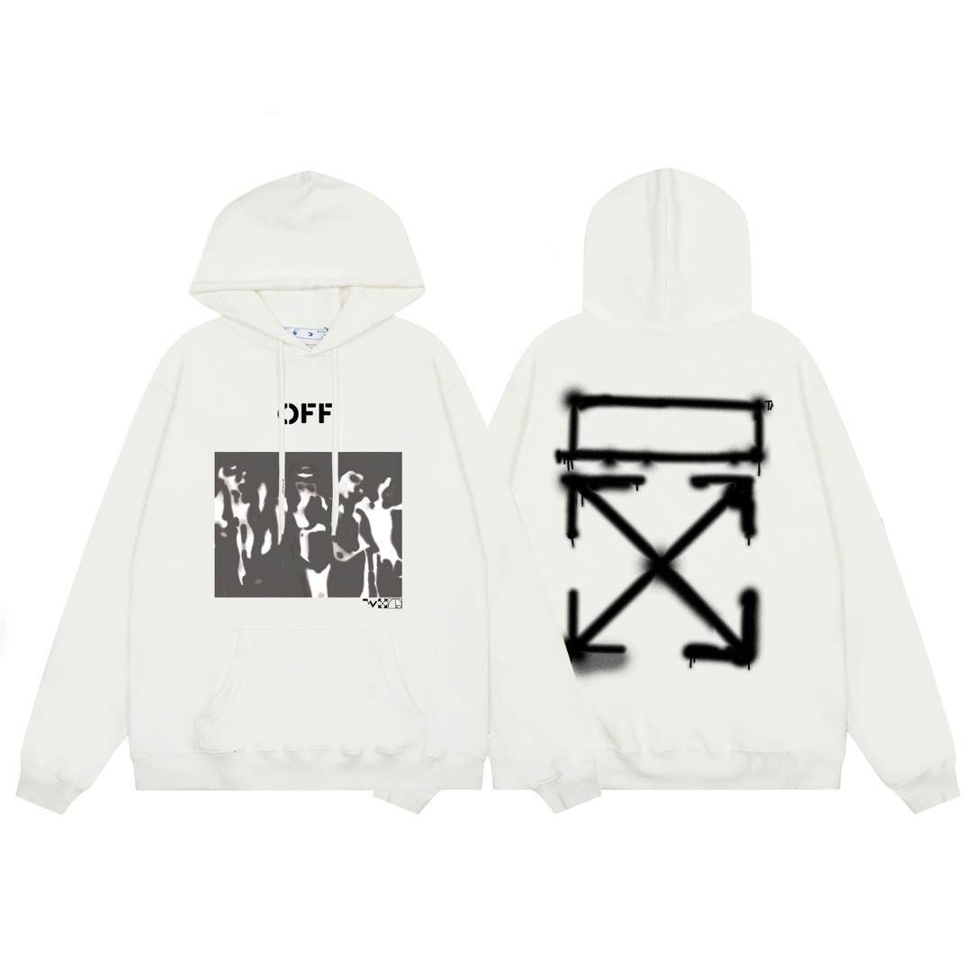 Off-White Spray Painting Over Hoodie - DopestKickz