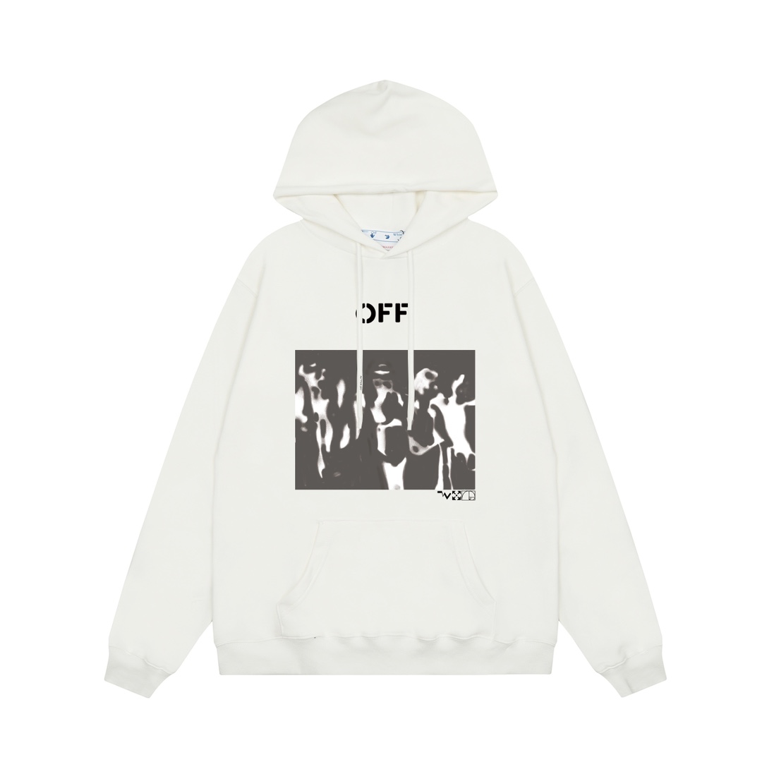 Off-White Spray Painting Over Hoodie - DopestKickz