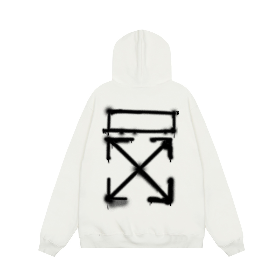 Off-White Spray Painting Over Hoodie - DopestKickz
