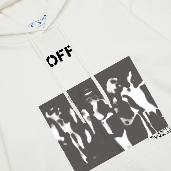 Off-White Spray Painting Over Hoodie - DopestKickz