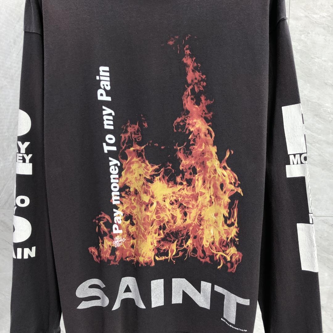 Saint Michael x Pay Money To My Pain Long Sleeve Tee Black - DopestKickz