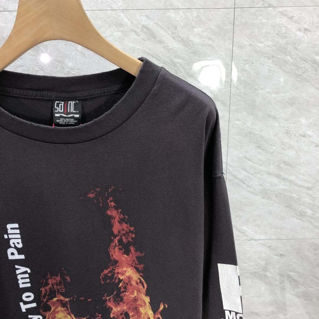 Saint Michael x Pay Money To My Pain Long Sleeve Tee Black - DopestKickz