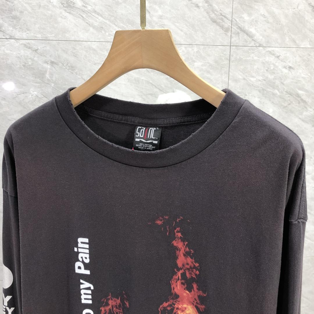 Saint Michael x Pay Money To My Pain Long Sleeve Tee Black - DopestKickz