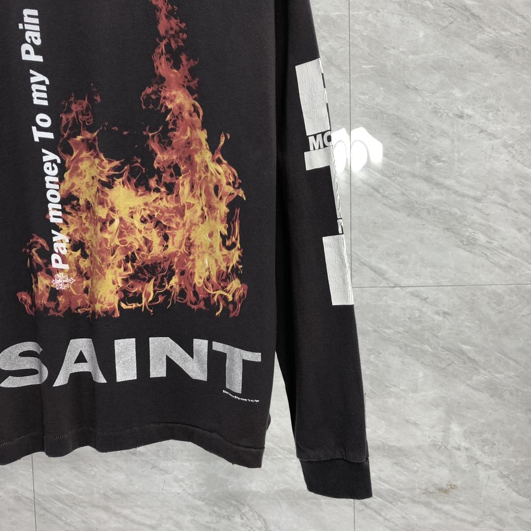 Saint Michael x Pay Money To My Pain Long Sleeve Tee Black - DopestKickz