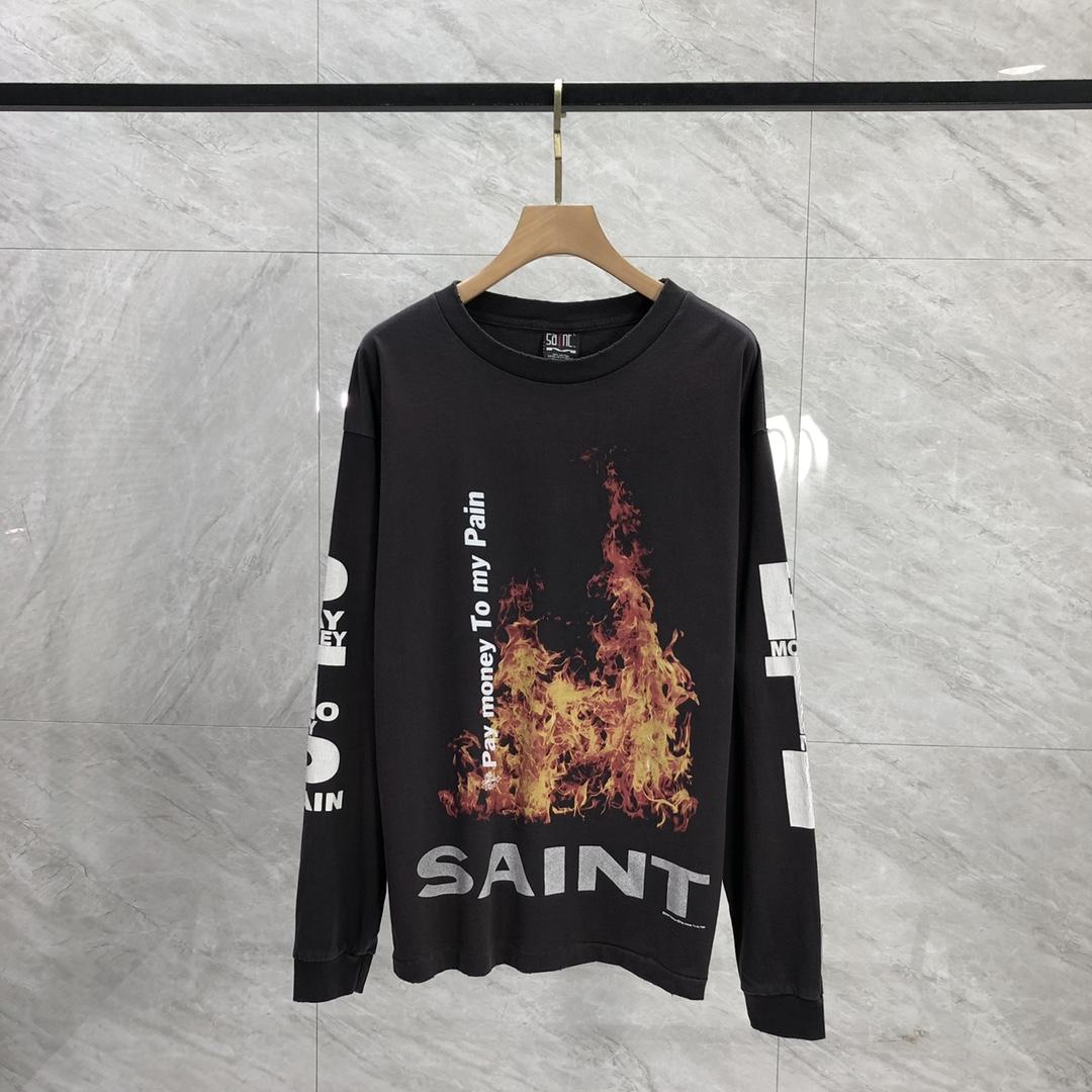 Saint Michael x Pay Money To My Pain Long Sleeve Tee Black - DopestKickz