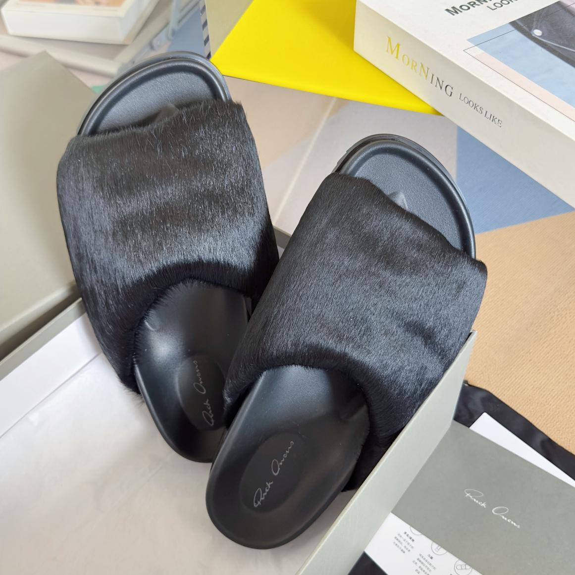Rick Owens Slide In Black - DopestKickz
