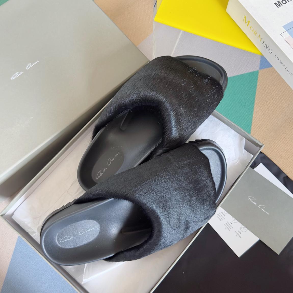 Rick Owens Slide In Black - DopestKickz