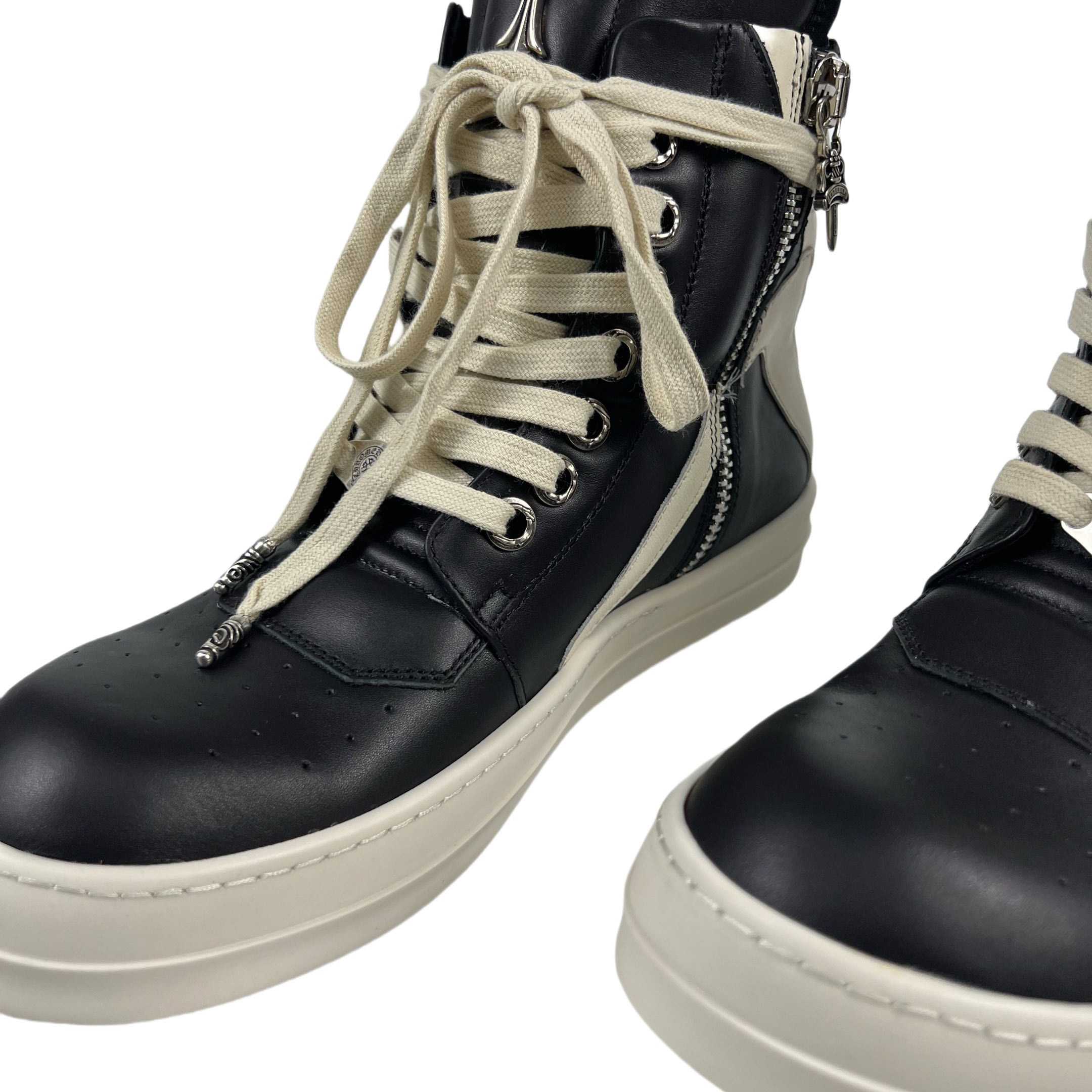 Chrome Hearts x Rick Owens Geobasket High 'Black' - DopestKickz