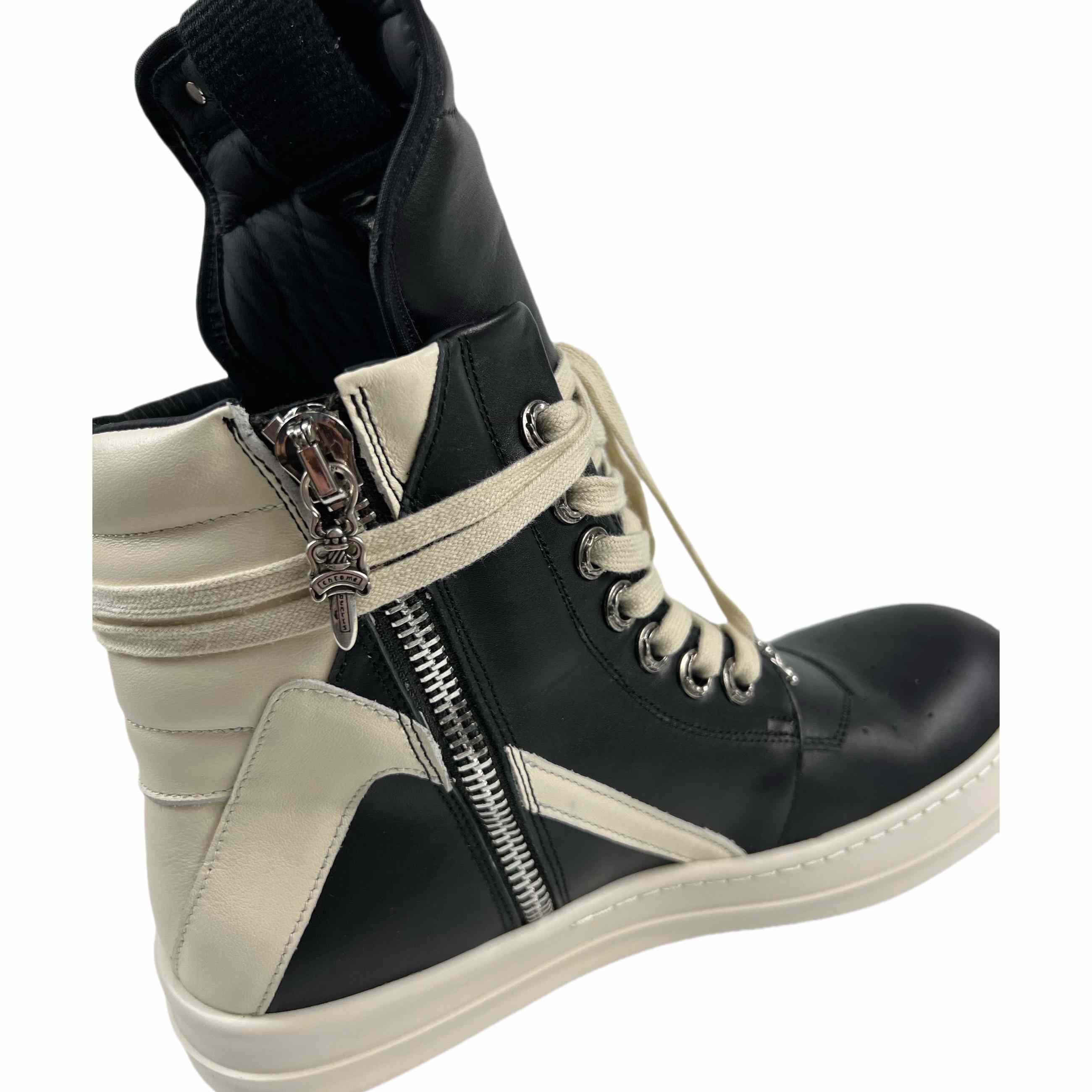 Chrome Hearts x Rick Owens Geobasket High 'Black' - DopestKickz
