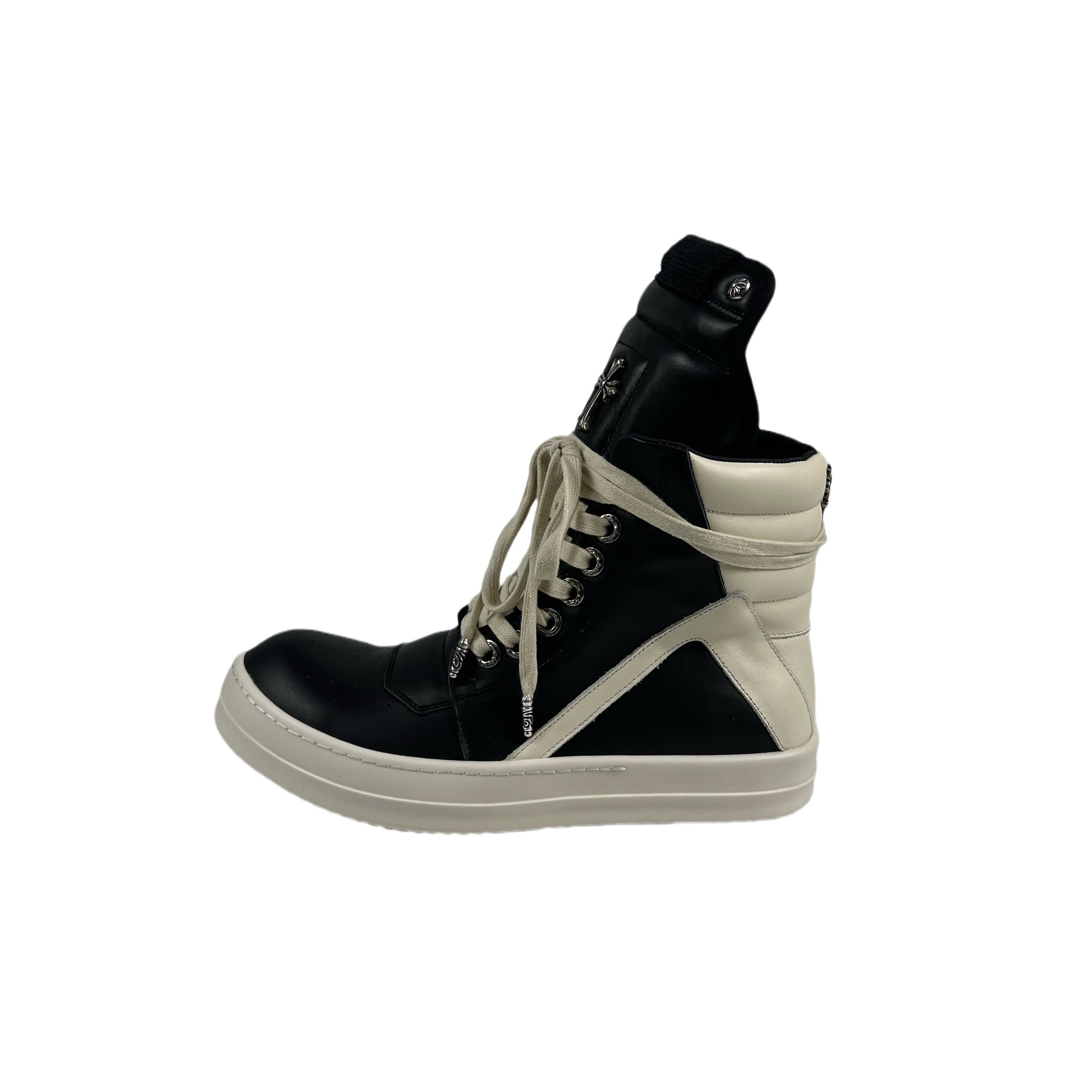 Chrome Hearts x Rick Owens Geobasket High 'Black' - DopestKickz