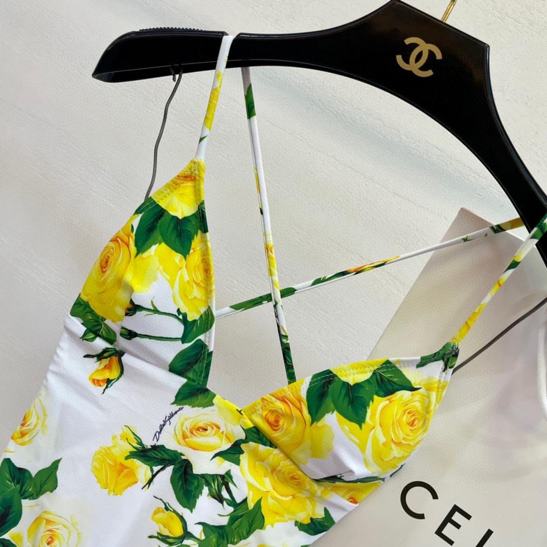 Dolce & Gabbana Women's Yellow One-Piece - DopestKickz