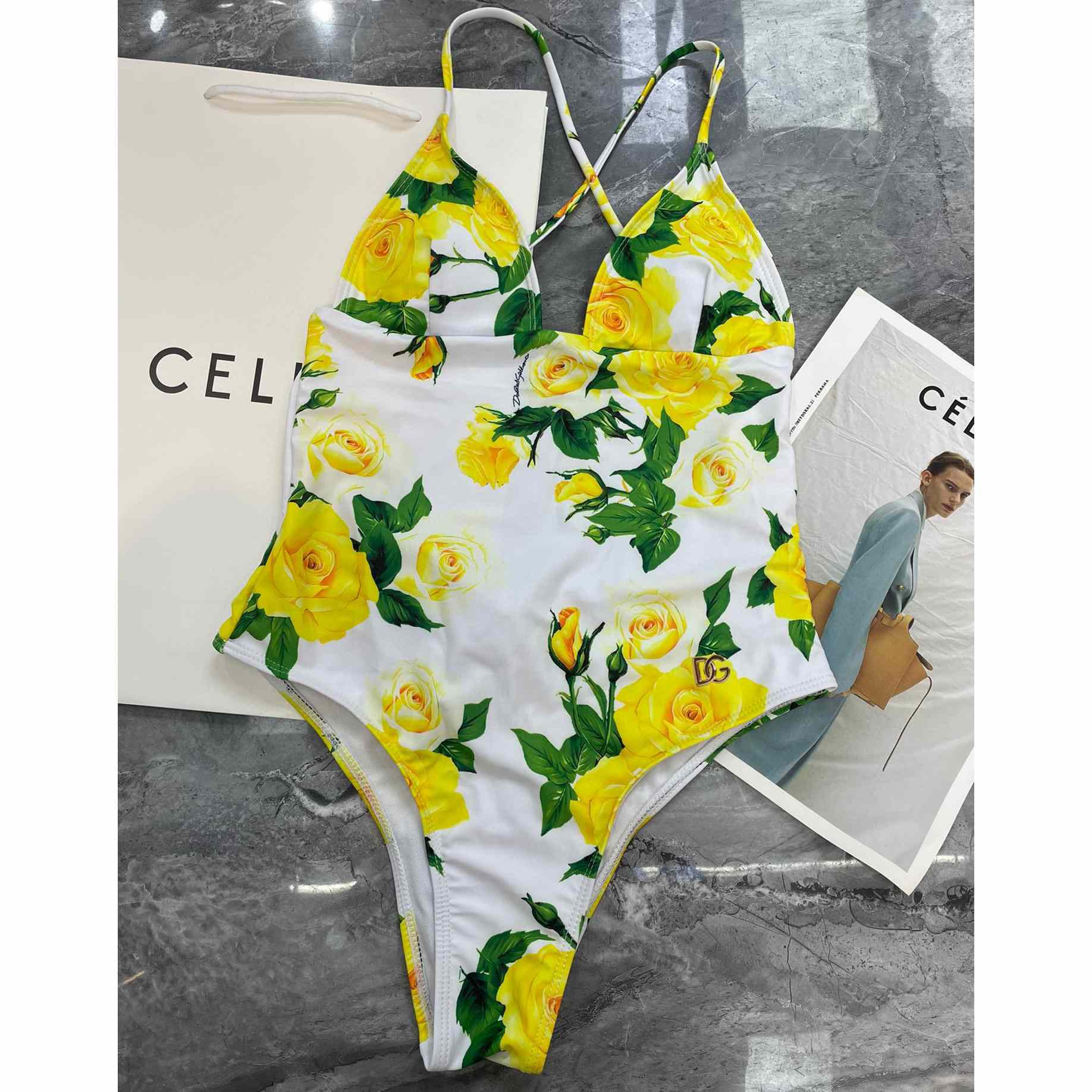 Dolce & Gabbana Women's Yellow One-Piece - DopestKickz