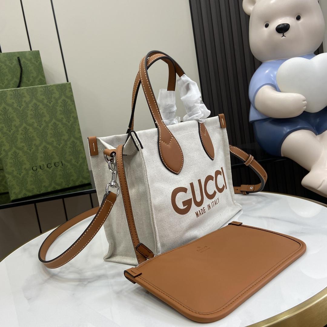 Gucci Mini Tote Bag With Gucci Print - DopestKickz