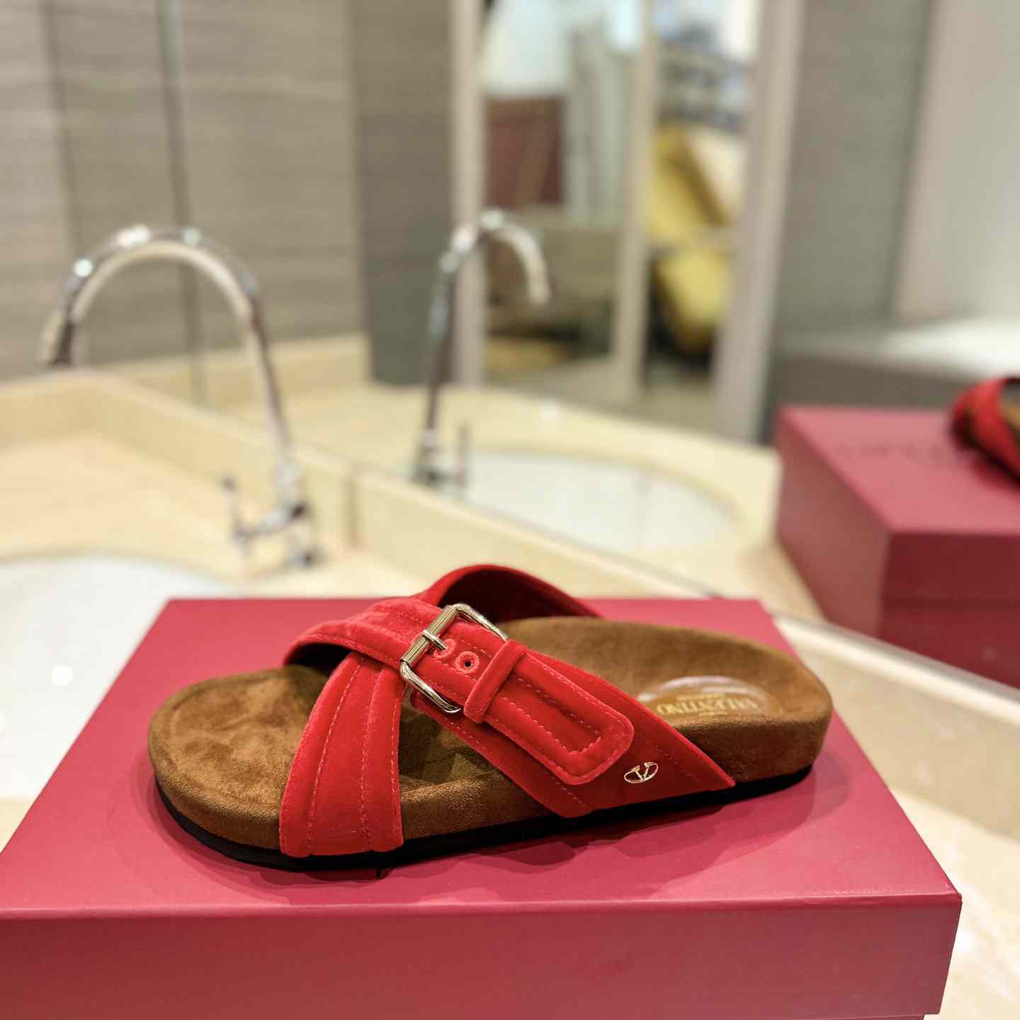 Valenti Fussfriend Velvet Slide Sandal  - DopestKickz