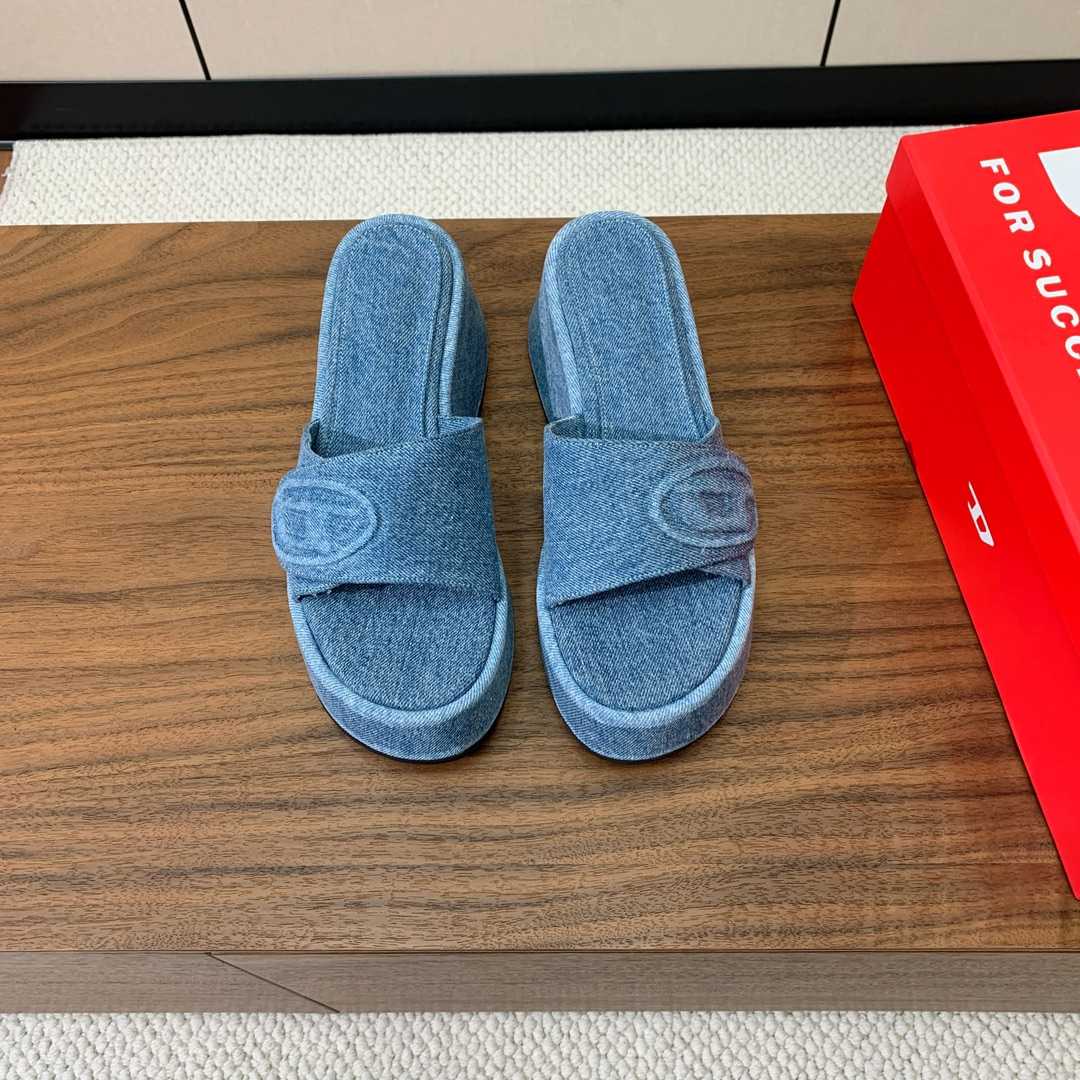 Diesel Sa-Oval D Pf W Denim Sandals - DopestKickz