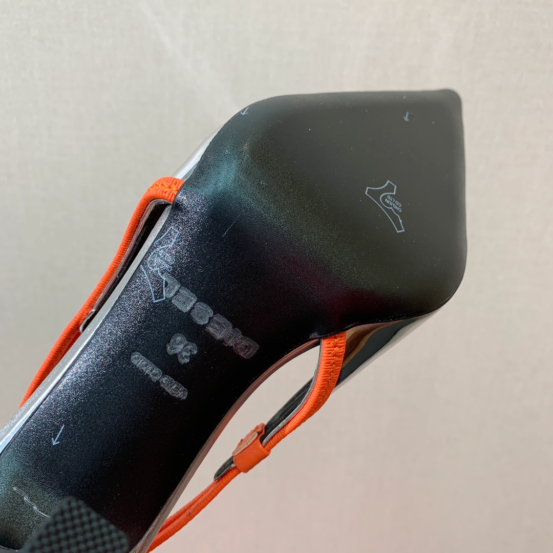 Diesel D-Venus Sb Slingback Pumps In Metallic Leather - DopestKickz