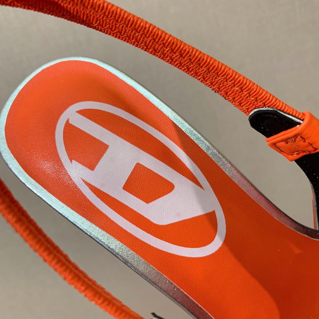 Diesel D-Venus Sb Slingback Pumps In Metallic Leather - DopestKickz