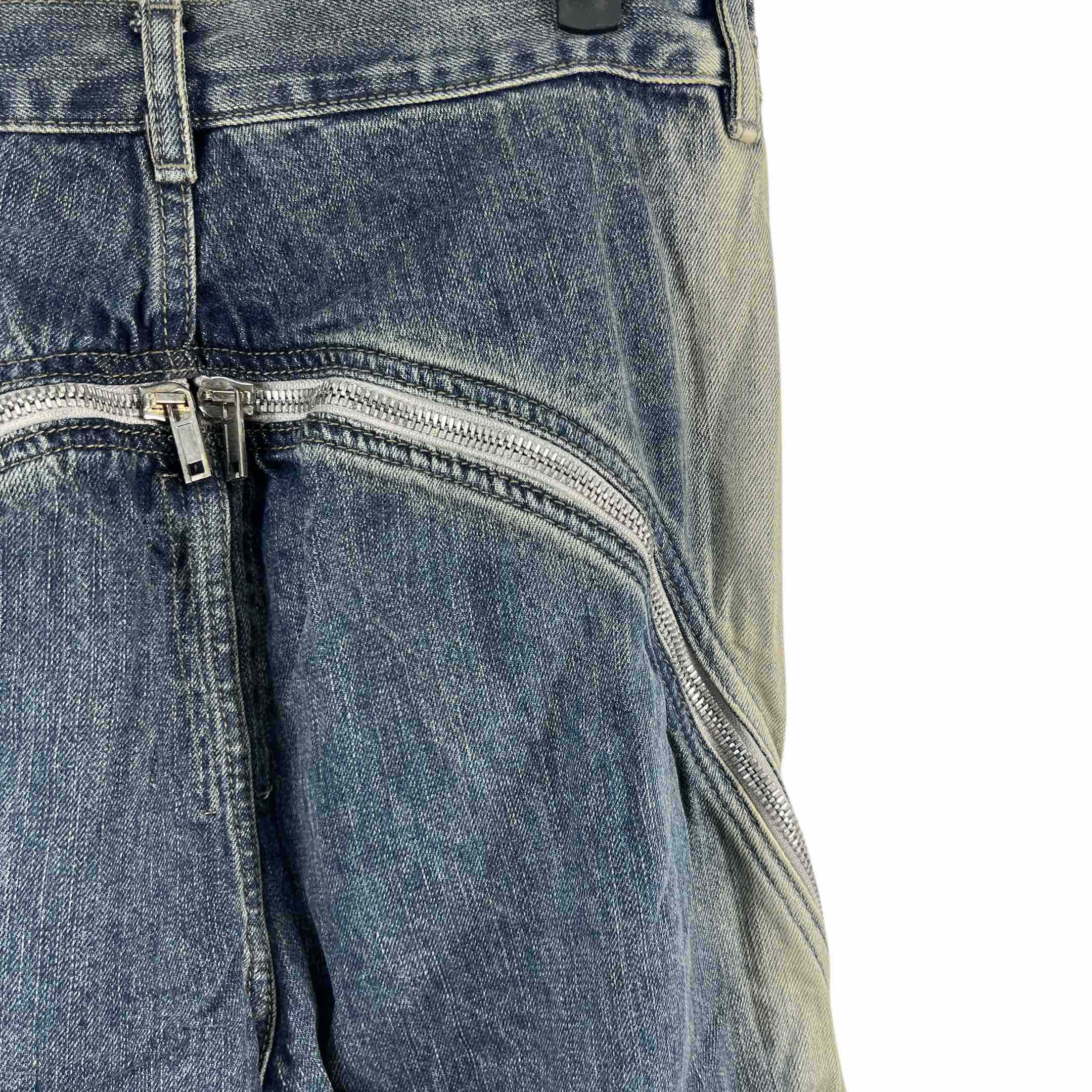 Rick Owens Blue Bolan Banana Straight-leg Flared Zip-embellished Jeans - DopestKickz