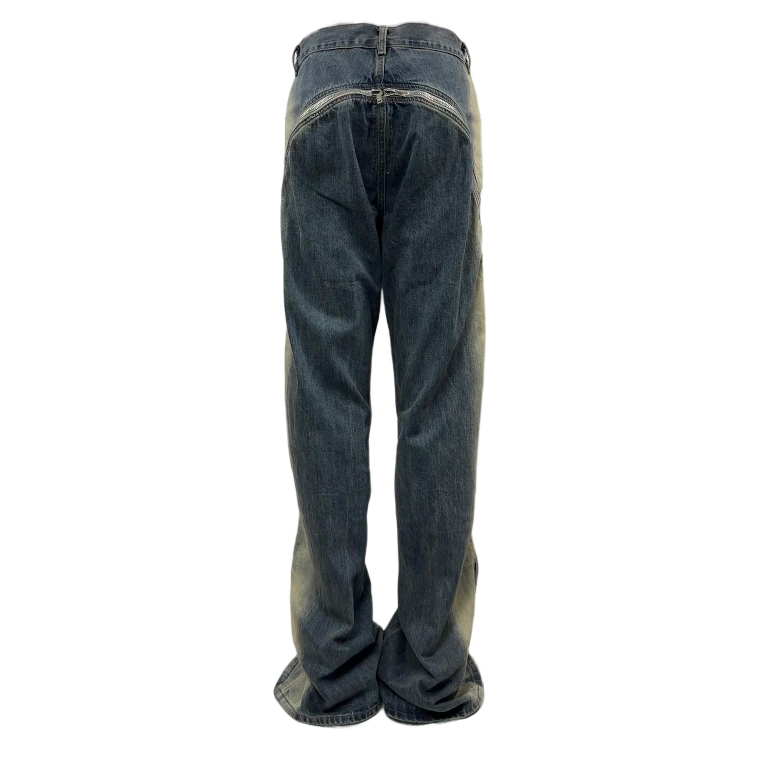 Rick Owens Blue Bolan Banana Straight-leg Flared Zip-embellished Jeans - DopestKickz