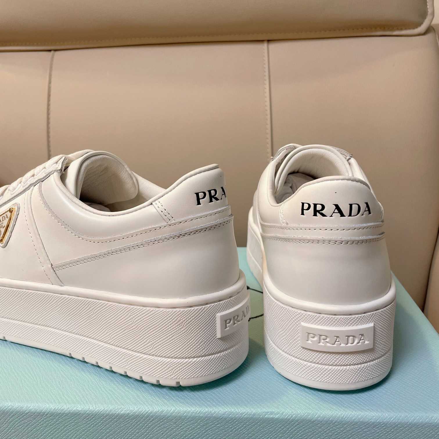 Prada Downtown Bold Leather Sneakers - DopestKickz