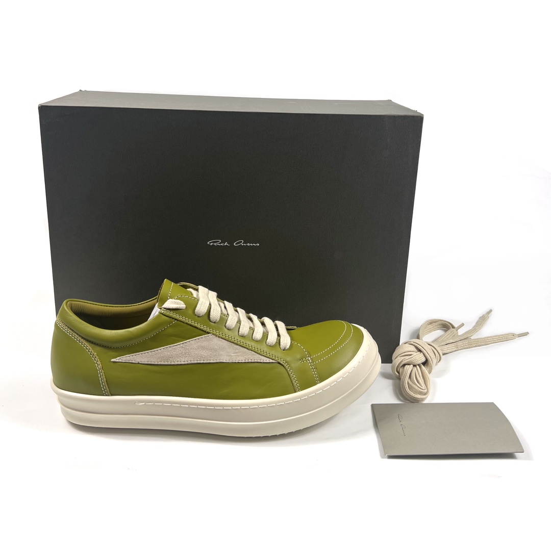 Rick Owens Lido Vintage Leather Sneakers - DopestKickz