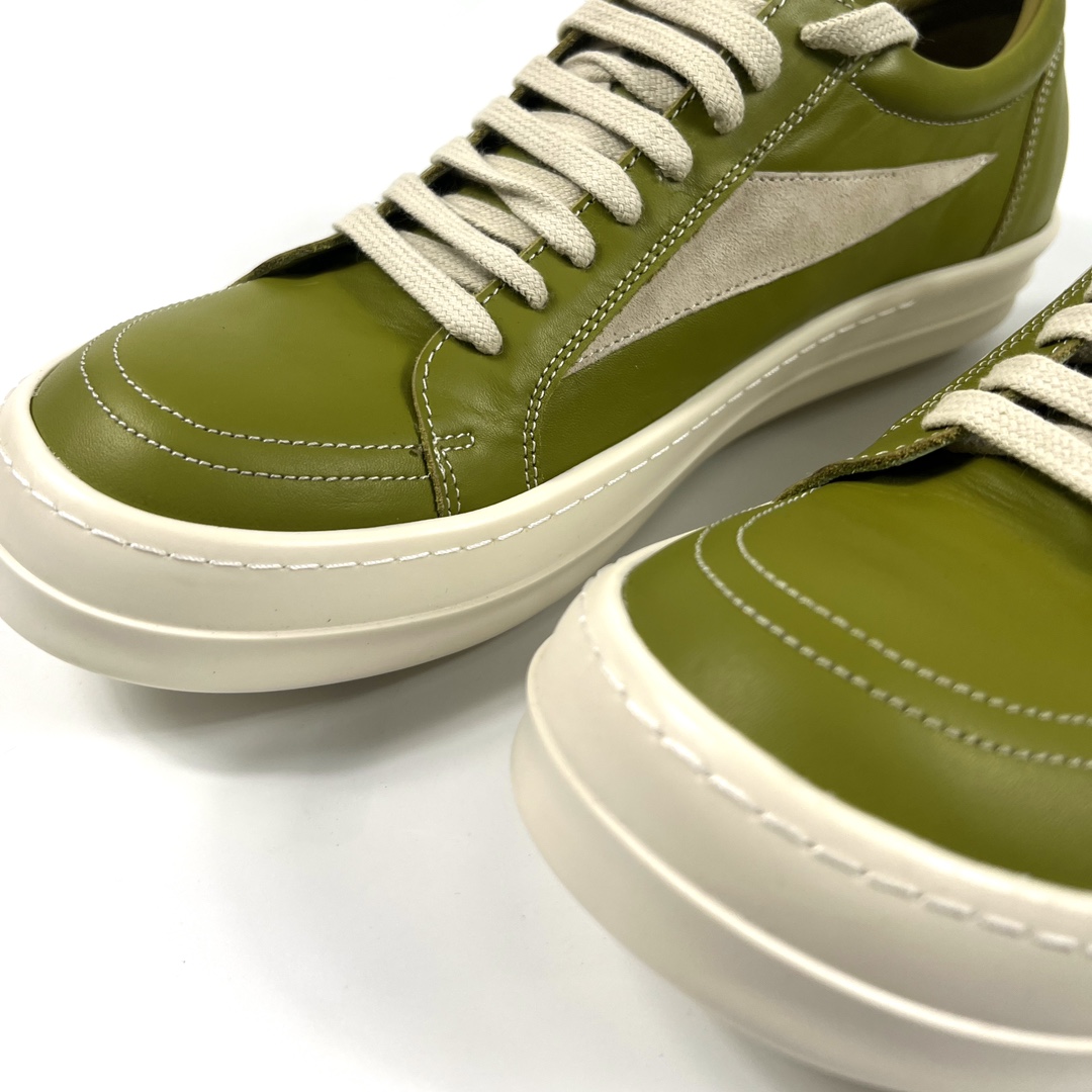 Rick Owens Lido Vintage Leather Sneakers - DopestKickz