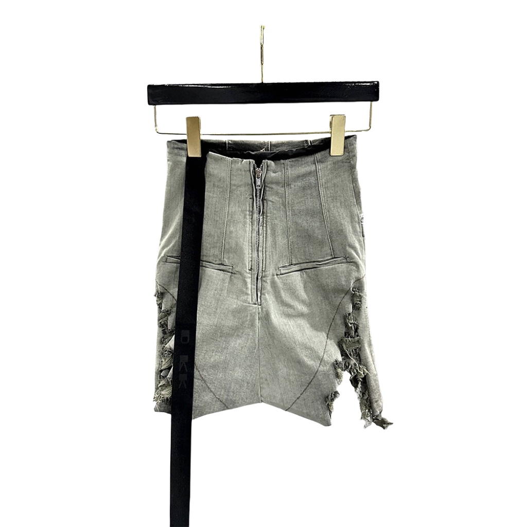 Rick Owens Distressed High-waist Mini Shorts  - DopestKickz