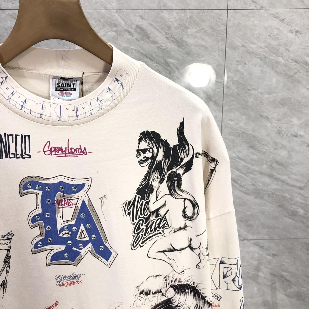 Saint Michael Long-sleeve Graphic-print T-shirt - DopestKickz