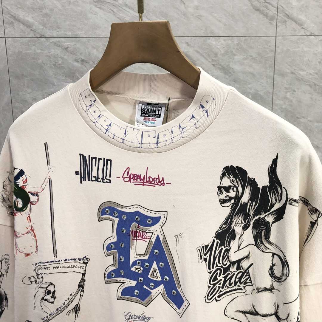 Saint Michael Long-sleeve Graphic-print T-shirt - DopestKickz