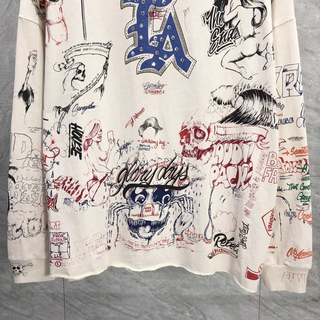 Saint Michael Long-sleeve Graphic-print T-shirt - DopestKickz