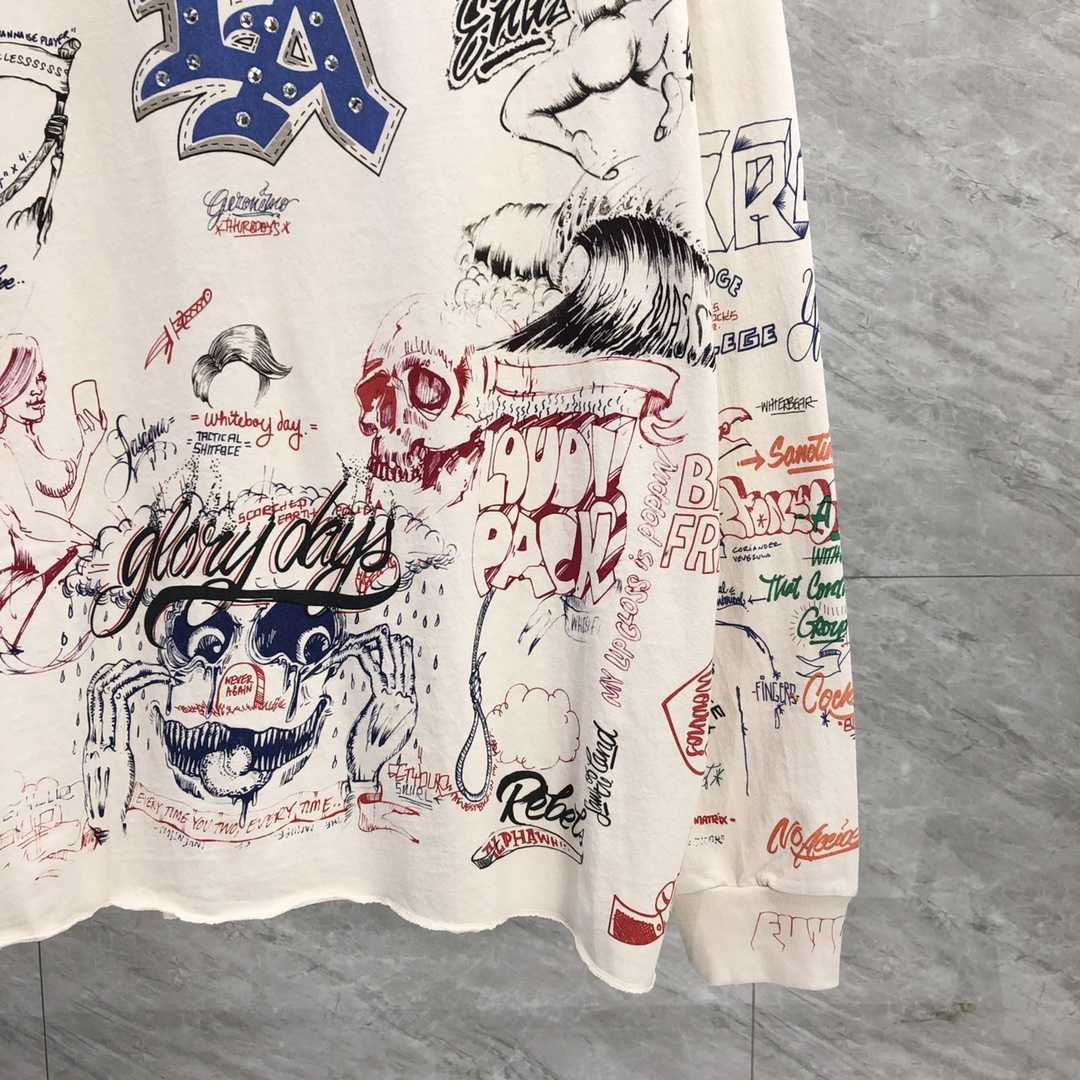 Saint Michael Long-sleeve Graphic-print T-shirt - DopestKickz