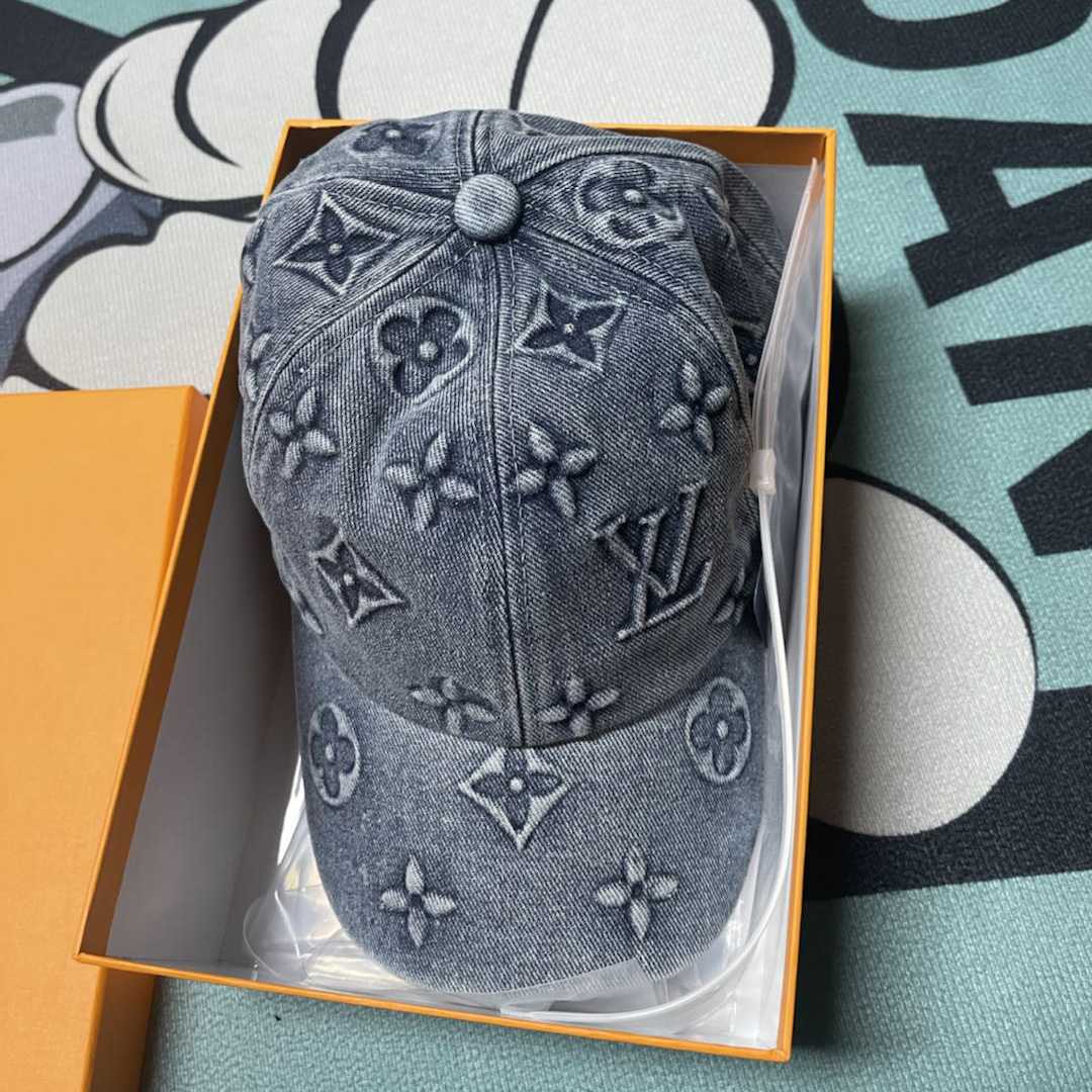 Louis Vuitton Monogram Washed Denim Cap - DopestKickz
