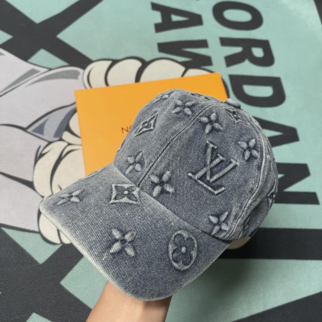 Louis Vuitton Monogram Washed Denim Cap - DopestKickz