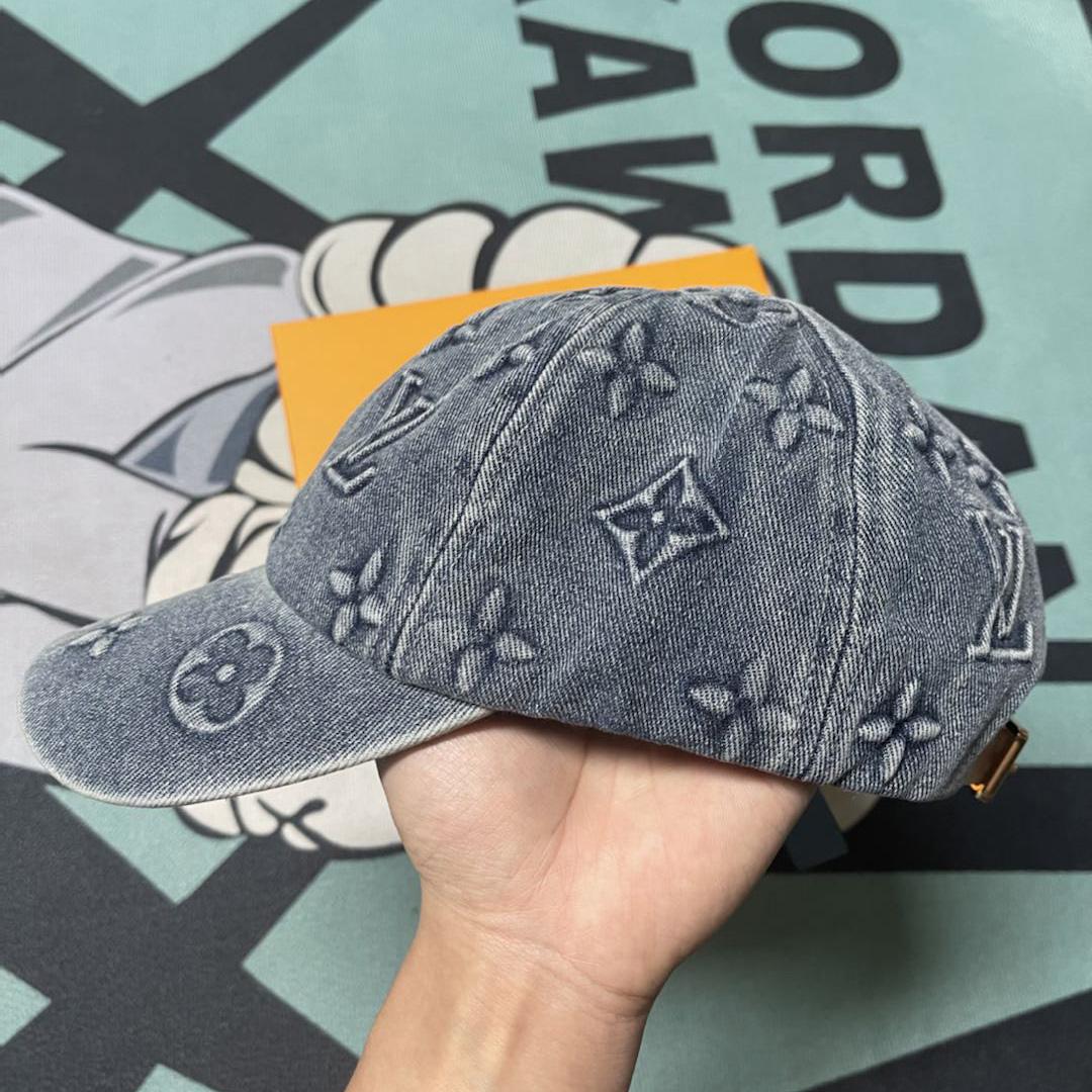 Louis Vuitton Monogram Washed Denim Cap - DopestKickz
