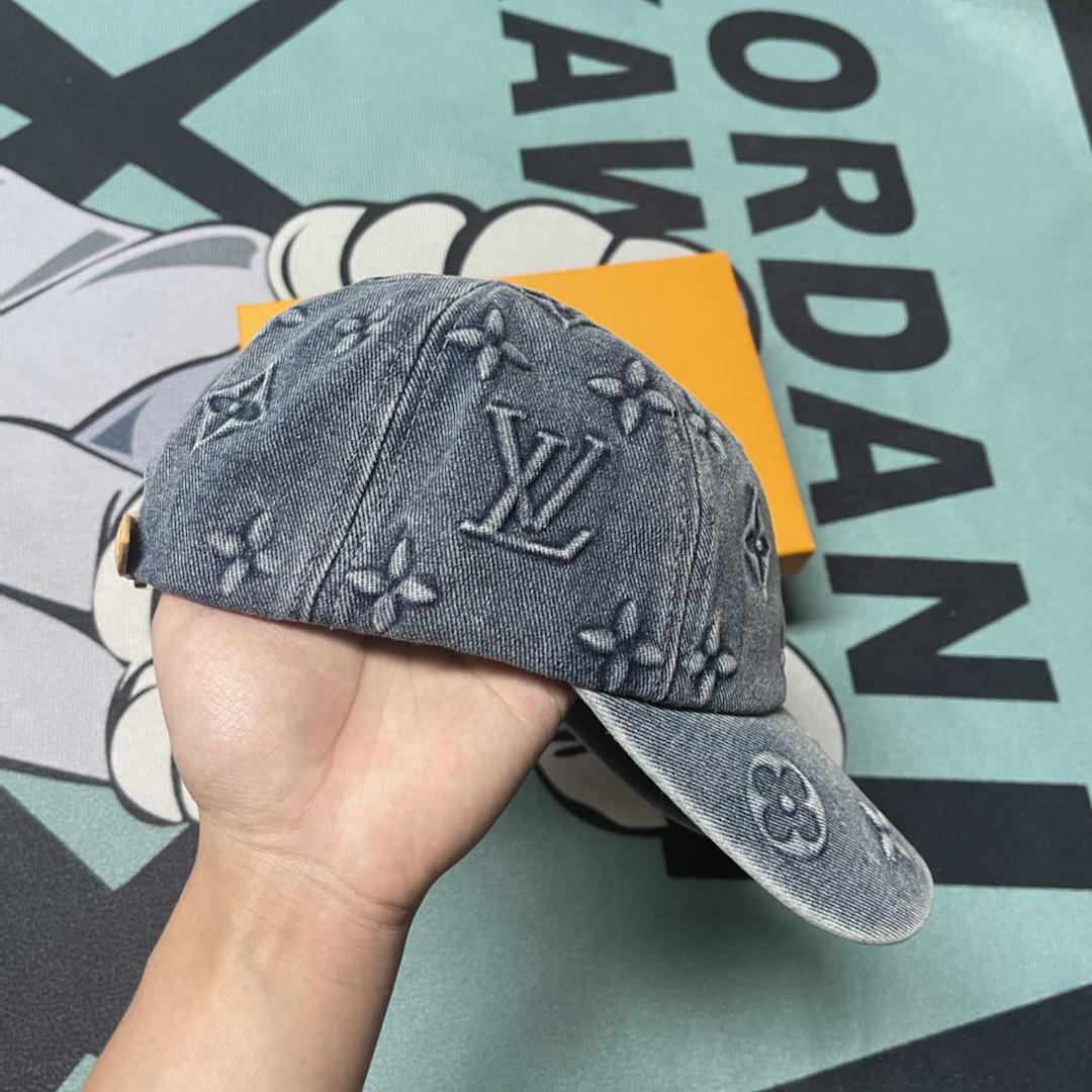 Louis Vuitton Monogram Washed Denim Cap - DopestKickz