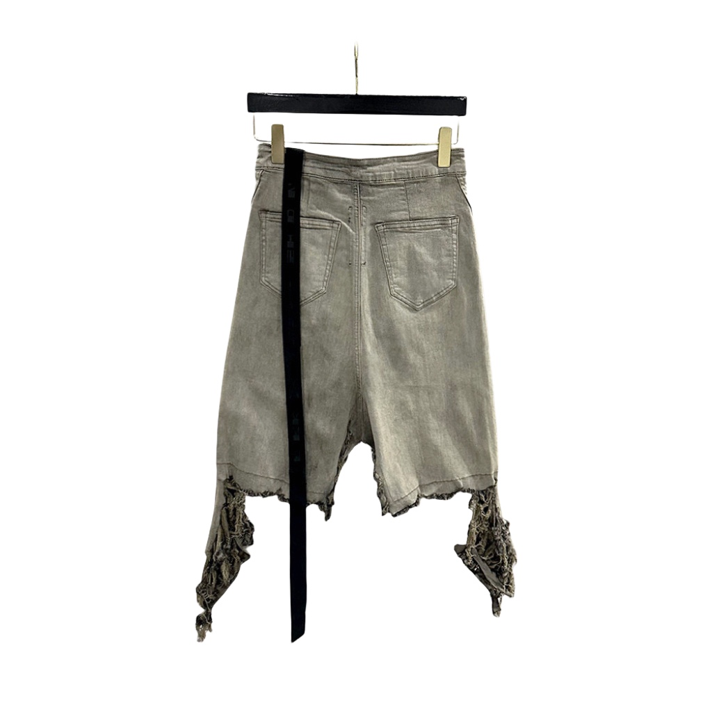 Rick Owens DRKSHDW Slivered Denim Skirt - DopestKickz