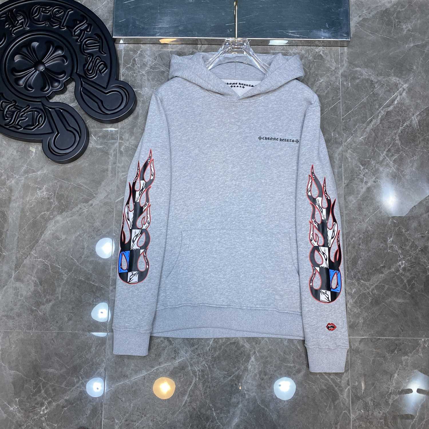Chrome Hearts Chrome hearts Grey Race Cross Hoodie - DopestKickz