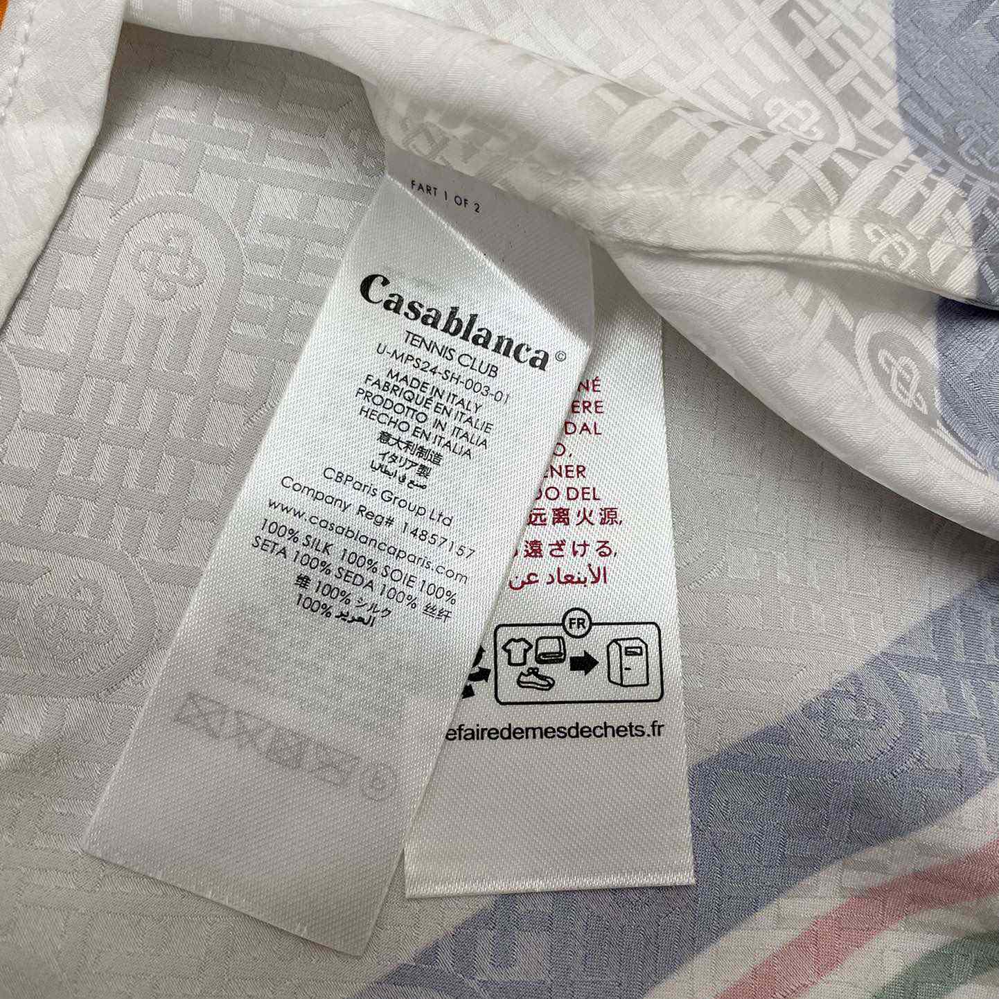 Casablanca Tennis Club Icon Silk Shirt   CA3480 - DopestKickz