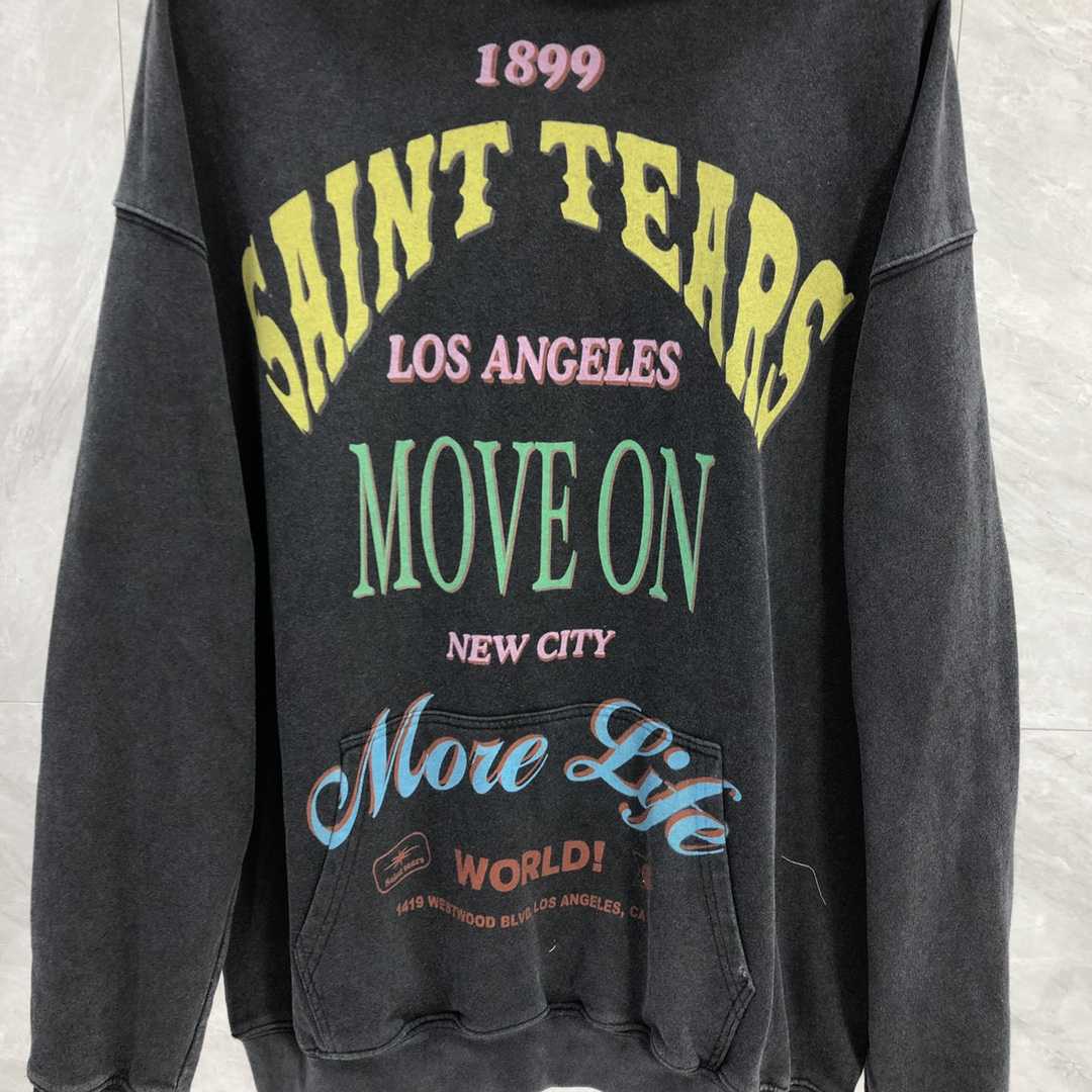 Saint Michael Colorful Letter Print Hoodies - DopestKickz