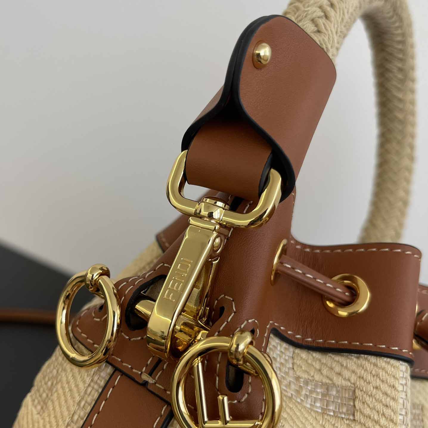 Fendi Mon Tresor Natural Straw Mini-bag With FF Embroidery - DopestKickz