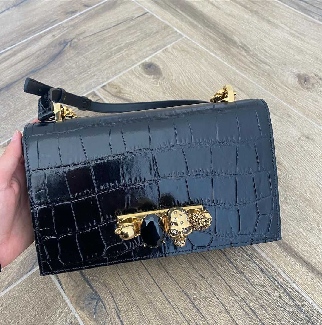 Alexander McQueen The Biker Mini Jewelled Satchel 'Black' (18*12*6cm) - DopestKickz