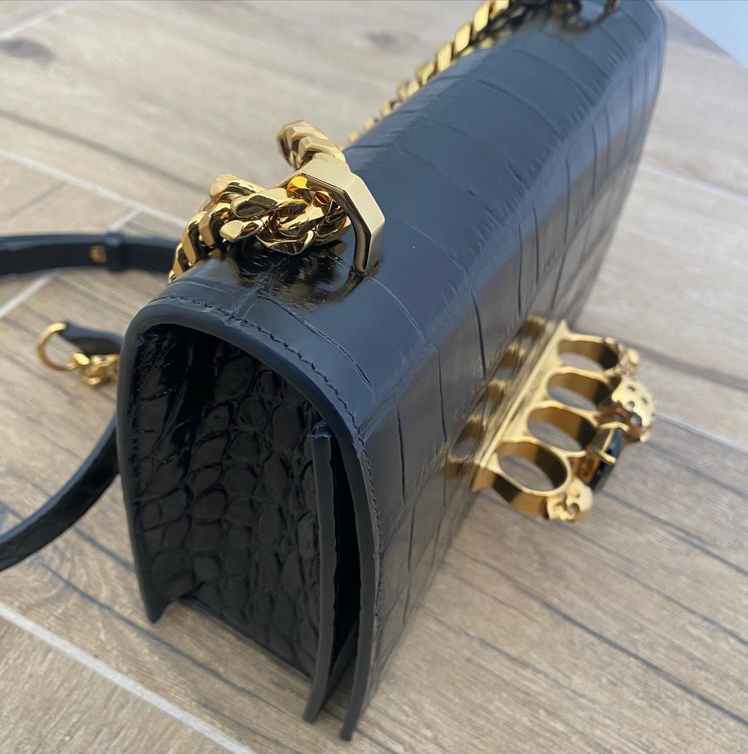 Alexander McQueen The Biker Mini Jewelled Satchel 'Black' (18*12*6cm) - DopestKickz