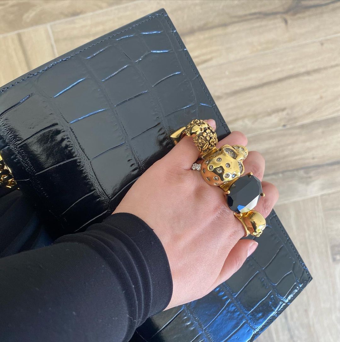 Alexander McQueen The Biker Mini Jewelled Satchel 'Black' (18*12*6cm) - DopestKickz