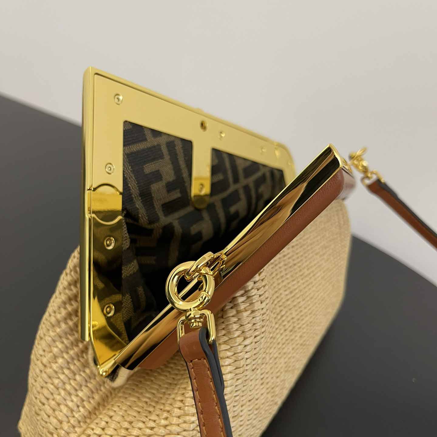 Fendi First Small Natural Straw Bag - DopestKickz