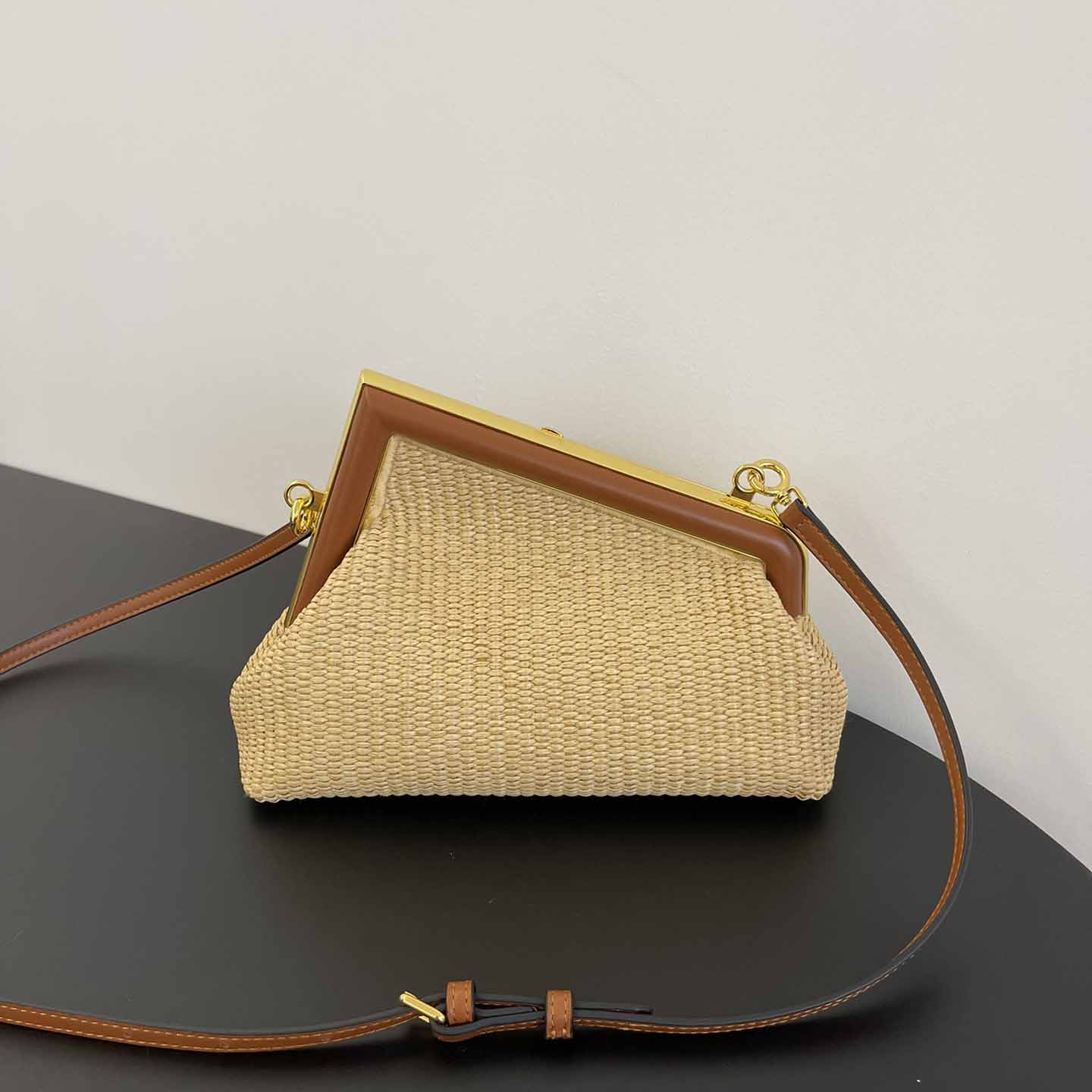 Fendi First Small Natural Straw Bag - DopestKickz
