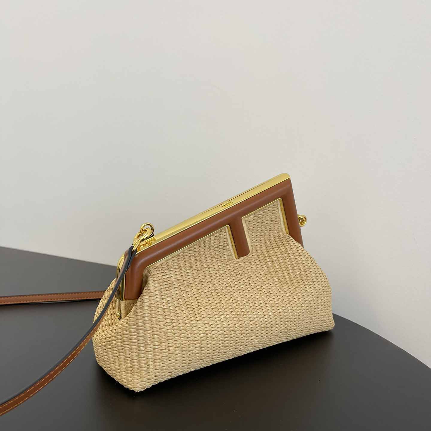 Fendi First Small Natural Straw Bag - DopestKickz