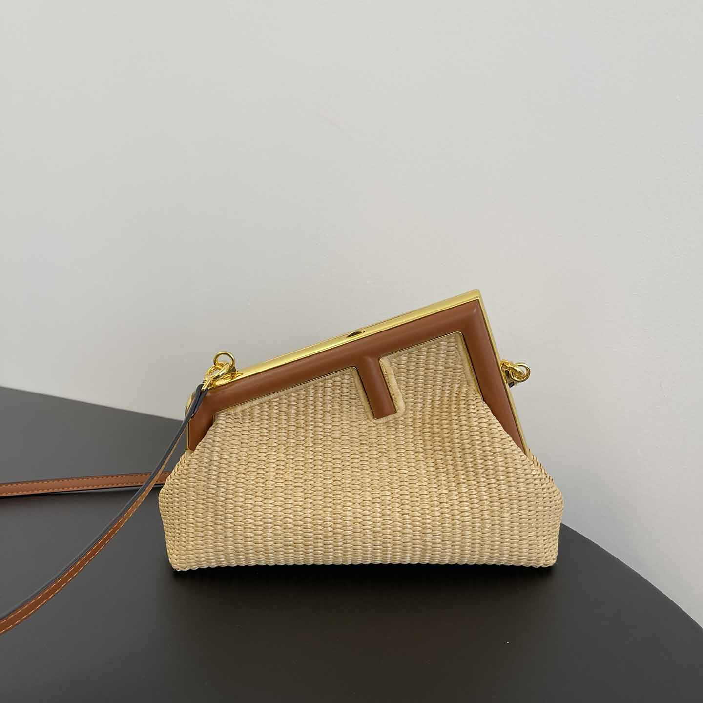 Fendi First Small Natural Straw Bag - DopestKickz