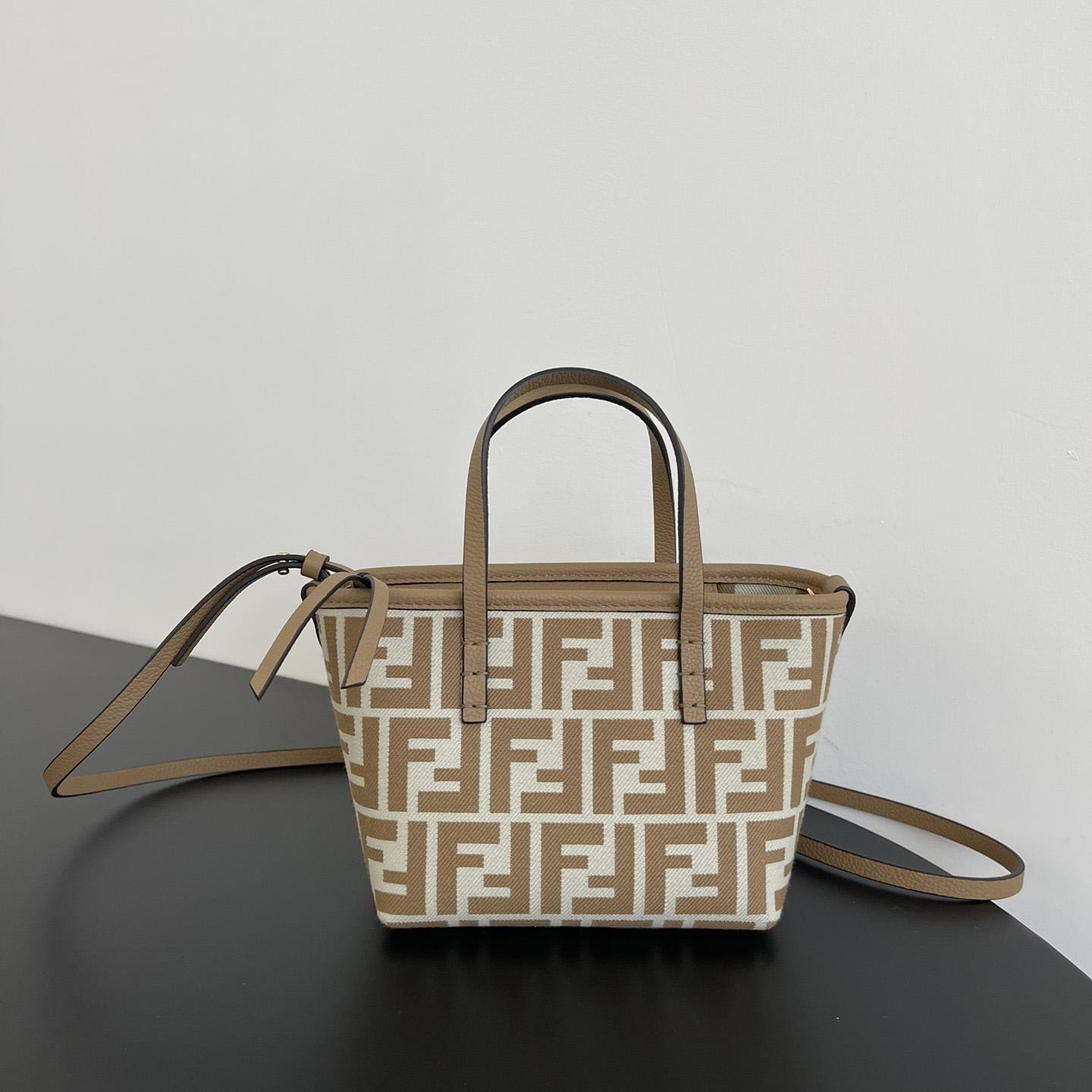 Fendi Mini Roll FF Beige Jacquard Mini Bag - DopestKickz