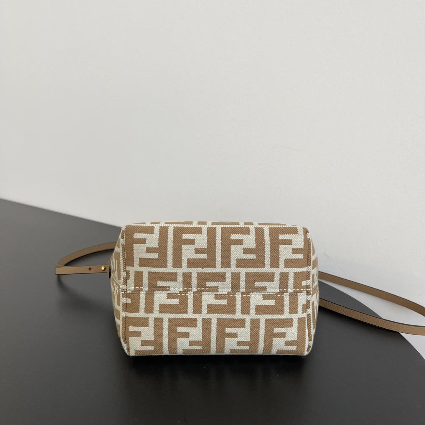 Fendi Mini Roll FF Beige Jacquard Mini Bag - DopestKickz
